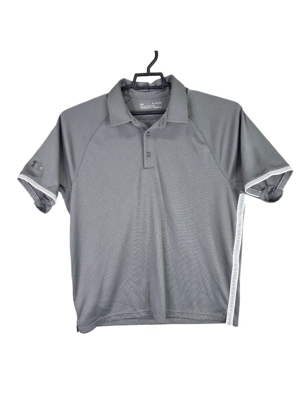 Mens Under Armour Gray Loose HeatGear Polo Shirt Short Sleeve Polyester Size XL